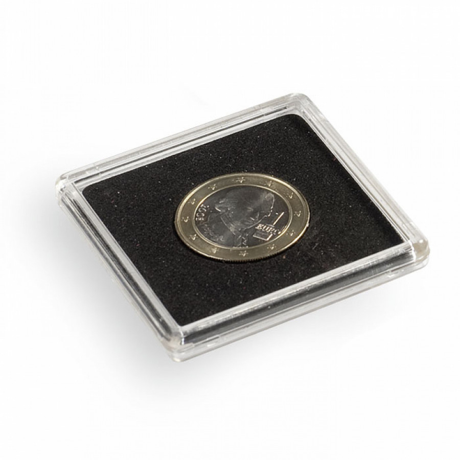 Square plastic capsule Quadrum for silver coins Maple, Britannia, Krugerrand