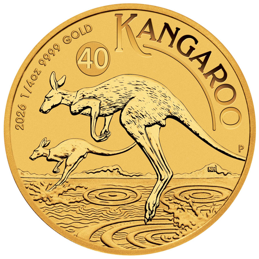 Gold coin Australian Kangaroo 1/4 oz 2026 40th anniversary Gold coin Australian Kangaroo 1/4 oz 2026 40th anniversary