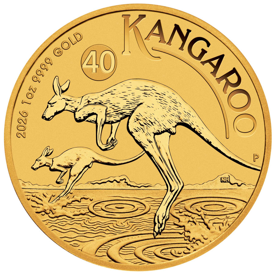 Gold coin Australian Kangaroo 1 oz 2026 40th anniversary Gold coin Australian Kangaroo 1 oz 2026 40th anniversary