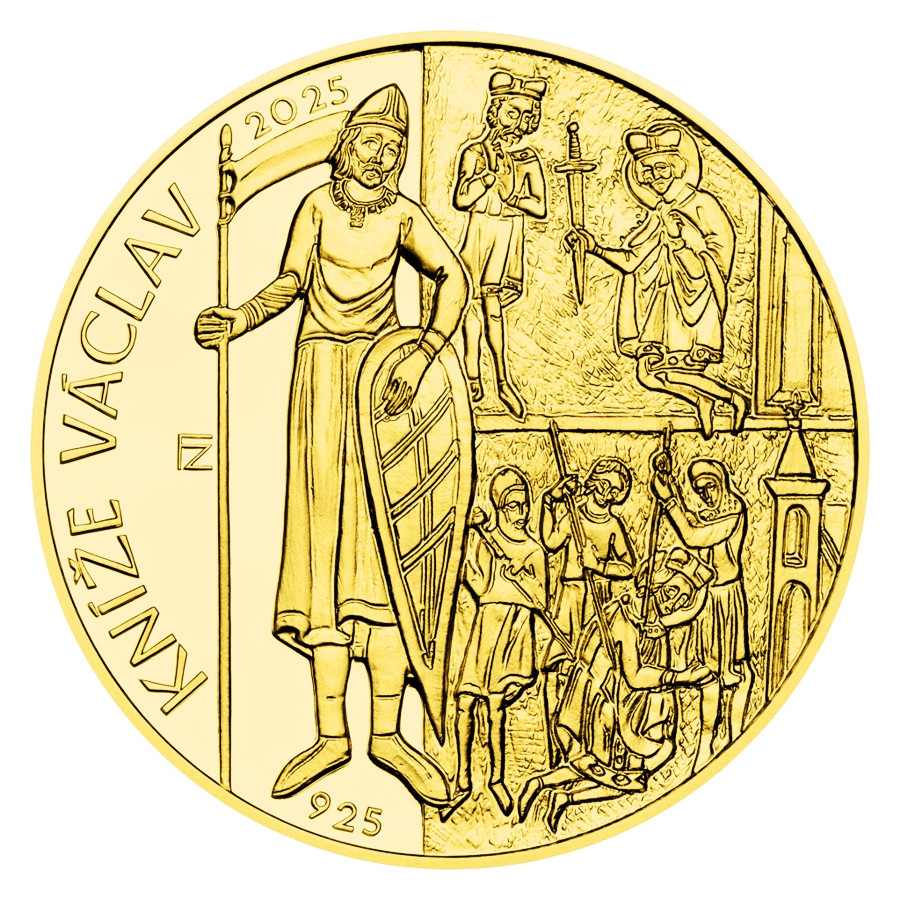 Gold coin ČNB 10.000 Kč 1100th anniversary of the beginning of Prince Wenceslas' reign PROOF 1 oz Gold coin ČNB 10.000 Kč 1100th anniversary of the beginning of Prince Wenceslas' reign PROOF 1 oz