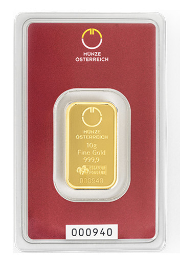 Gold ingot 10g Münze Österreich - Kinebar Gold ingot 10g Münze Österreich - Kinebar
