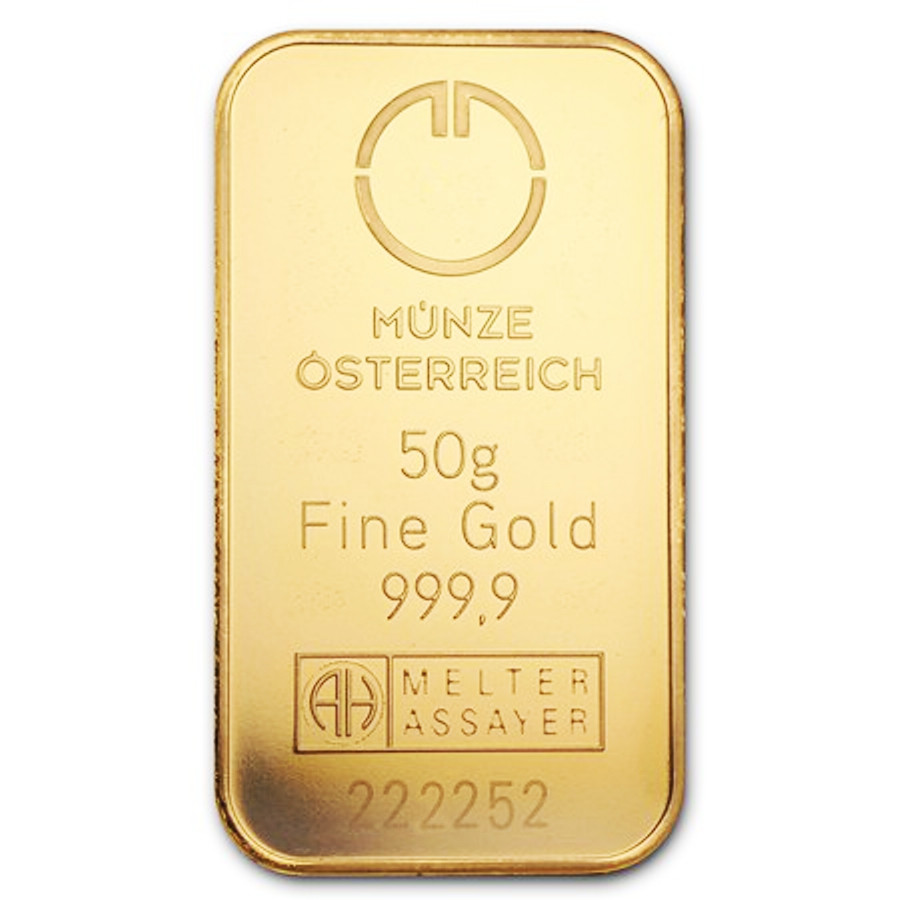 Gold ingot 50g Münze Österreich