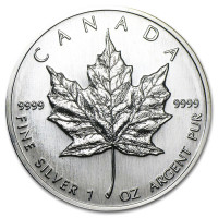 Silver coin Canadian Maple Leaf 1 oz (1989)