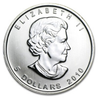 Silver coin Canadian Maple Leaf 1 oz (2010)