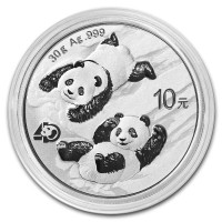 Silver coin China Panda 30g (2022) 40. ANNIVERSARY