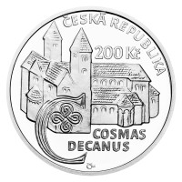 Silver coin ČNB 200 CZK 900th anniversary of the death of chronicler Cosmas PROOF