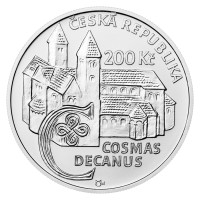 Silver coin ČNB 200 CZK 900th anniversary of the death of chronicler Cosmas STANDARD