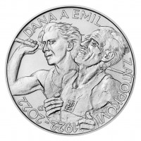 Silver coin ČNB 200Kč 100th anniversary of the birth of Dana and Emil Zátopek STANDARD
