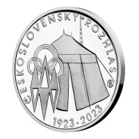 Silver coin ČNB 200 Kč 100th anniversary of the start of regular Czechoslovak radio broadcasting PROOF