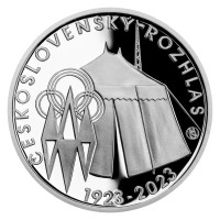 Silver coin ČNB 200 Kč 100th anniversary of the start of regular Czechoslovak radio broadcasting PROOF