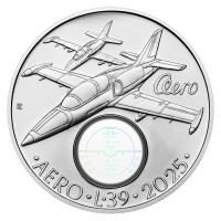 Silver coin ČNB 500 Kč ČKD Aero L-39 Albatros jet trainer STANDARD
