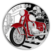 Silver coin ČNB 500Kč Motorcycle Jawa 250 PROOF