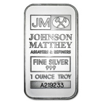 Silver ingot Johnson Matthey 1 oz