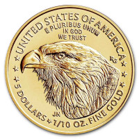 Gold coin American Gold Eagle 1/10 oz Type2