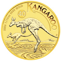 Gold coin Australian Kangaroo 1/10 oz 2026 40th anniversary