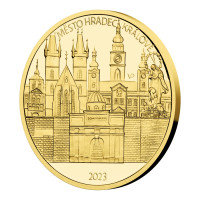 Zlatá minca ČNB 5.000 Kč Hradec Králové PROOF 1/2 oz