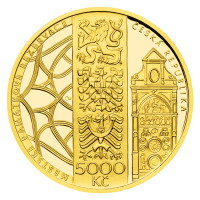 Zlatá mince ČNB 5.000 Kč Olomouc PROOF 1/2 oz