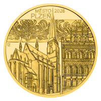 Gold coin ČNB 5.000 Kč Pilsen PROOF 1/2 oz