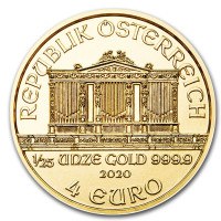Zlatá mince Wiener Philharmoniker 1/25 oz 2020