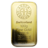 Gold ingot 100g Argor Heraeus