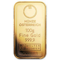 Gold ingot 100g Münze Österreich