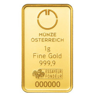 Gold ingot 1g Münze Österreich