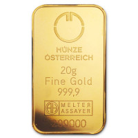 Gold ingot 20g Münze Österreich