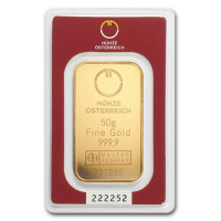 Gold ingot 50g Münze Österreich