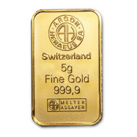 Gold ingot 5g Argor Heraeus