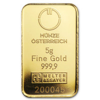 Gold ingot 5g Münze Österreich - Kinebar