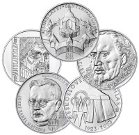 Discounted set of 5 silver coins 200 CZK 2023 STANDARD